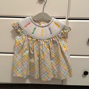 Stitchy Fish birthday top and bloomer set